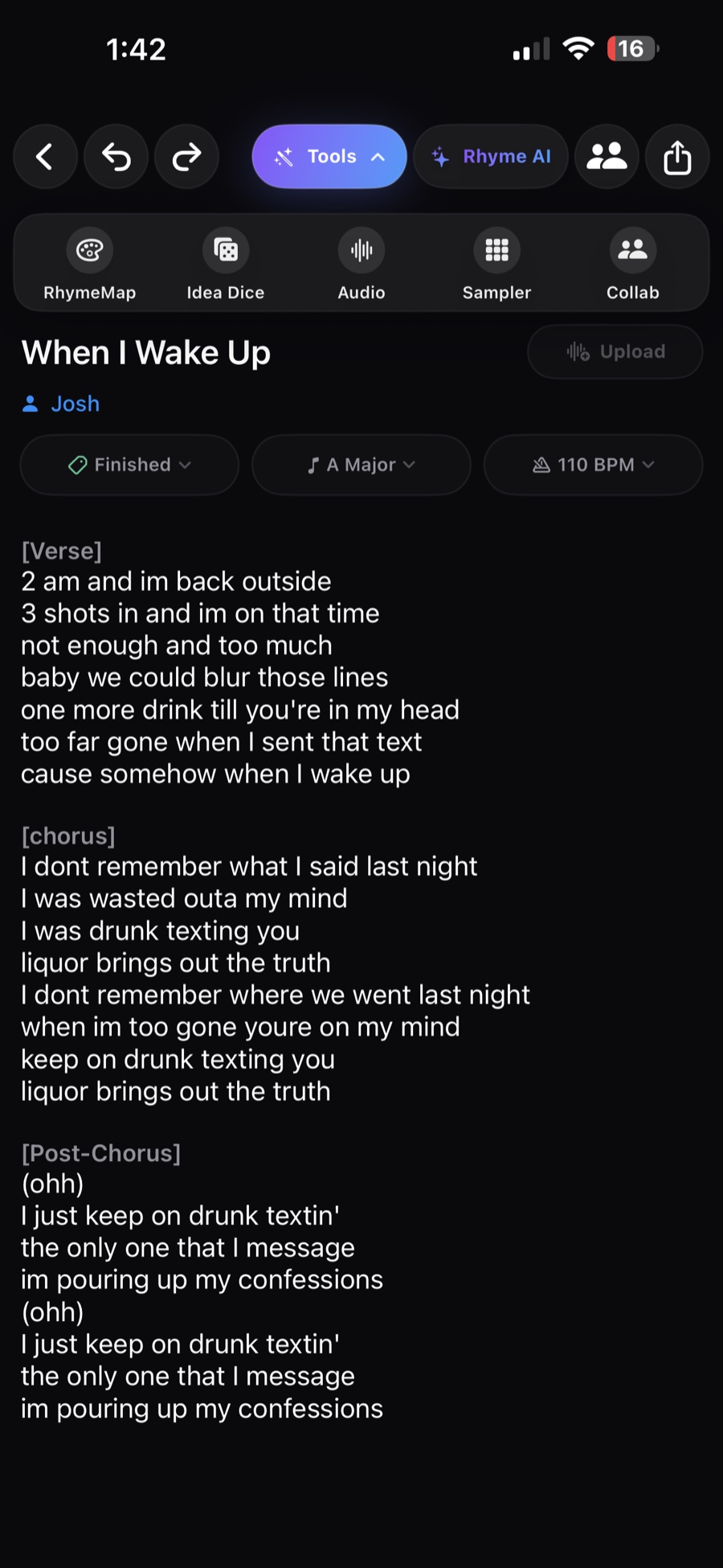 SongRight notes editor on iPhone